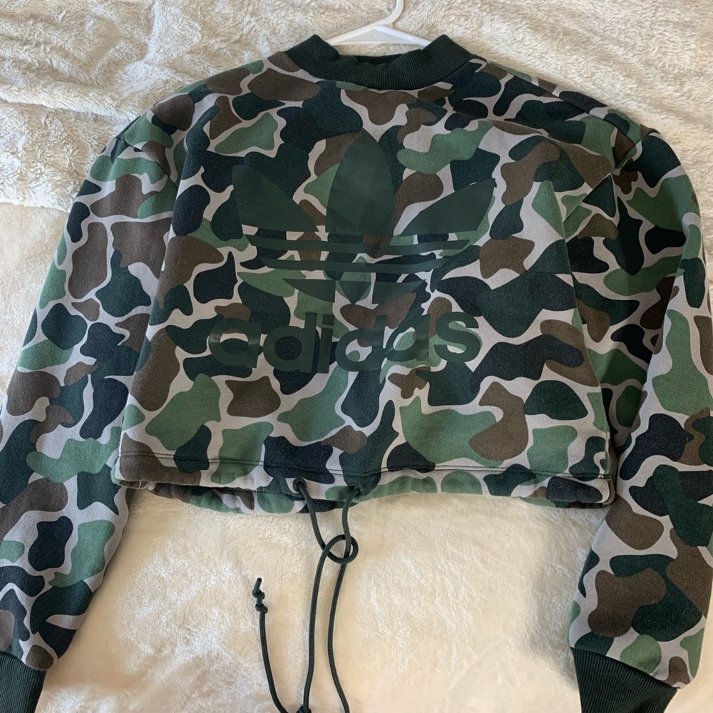 Adidas crew neck crop sweater